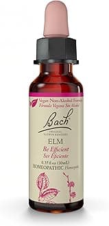Bach Original Flower Remedies, Elm (Non-Alcohol Formula) - Be Efficient - Natural Homeopathic Flower Essence for Emotional Balance - Vegan, Gluten Free, Sugar Free - 10mL Dropper