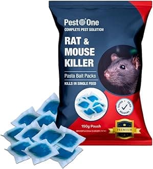 Pest O One Powerful Advanced Mice Mouse Rat Pasta Bait Single Feed Killer Sachets (15 x 10g Pack) Brodifacoum UK Strongest Strength