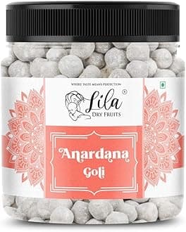 LILA DRY FRUITS Anardana Goli 150g x 2 (300g) | Traditional Digestive Mukhwas Candy | Tasty Khatta Meetha Mouth Freshener | Sweet and Tangy Flavored Anardaana Pomegranate Balls | Perfect for Gifting