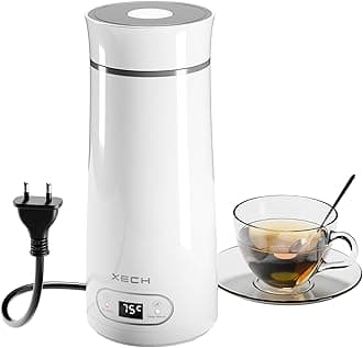 Sponsored Ad - XECH Electric Kettle Small with Temperature Control 400ml Mini Portable Kettles for Boil Hot Water 300W Electric Bottle Tea Coffee without Milk Birthday Gift for Sister and Brother (Hydroboil Digital)