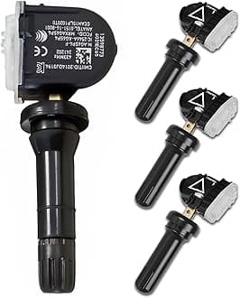 13598773 TPMS Sensor Tire Pressure Sensor Set of 4 433 MHZ Compatible with Chevy Silverado 1500 Camaro Impala Traverse Malibu Express Suburban Silverado Cruze Buick Enclave Lacrosse GMC Sierra