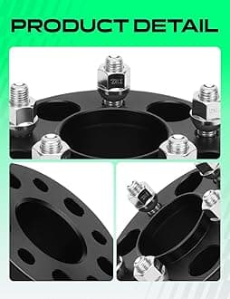 YHTAUTO 5x4.75 Hub Centric Wheel Spacers 2.5 Inch Compatible with Chevrolet, GMC, Buick, Cadillac, Pontiac Models Tire Spacers w/ M12x1.5 & 12.9 Grade Studs, 70.5mm Hub Bore 5 Lug 4PCS Black