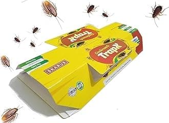 TrapX Cockroach Killer Sticky Glue Roach Trap with Strong Food Bait (Set of 10 Piece)