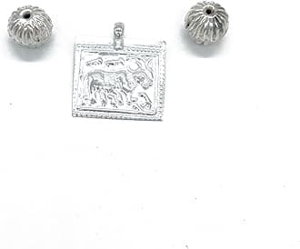 TORPPEZA Pure Silver Locket Woth Goli (Size : L-3cm * W-2.7cm * 0.1cm | Weight : 4.95gm Approxe)