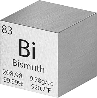 Tungsten Cube Metal Density Cubes Pure Metal High Density Element Cube for Element Collections Lab Experiment Material Hobbies Heavy Small Objects Experience (Bismuth, 1 Inch)