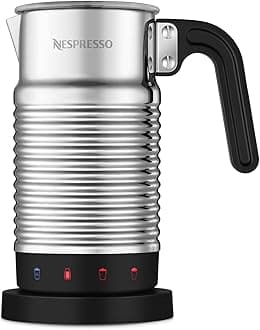Nespresso Aeroccino 4 Milk Frother Maker, Electric Foam Conditioner Foamer For 120 Ml Creamy And 240 Hot Milk, Dishwasher Safe Frother, Silver