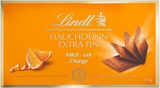 Lindts EXTRA FINE Smooth Swiss Milk Chocolate And Zesty Orange 180gm