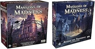 Mansions of Madness and Beyond The Threshold Board Game Bundle, Includes Base Game and Beyond The Threshold Expansion, Cooperative Horror Mystery Game for Adults, Made by Fantasy Flight Games