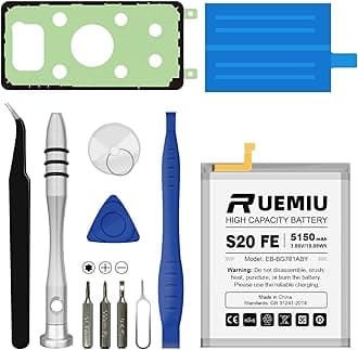 Battery for Samsung Galaxy S20 FE, Upgraded 5150mAh Durable High-Capacity Replacement with Repair Tool Kit, Compatible with S20FE 5G SM-G781B G781U G781W SM-A526 A526B/DS A526W A5260