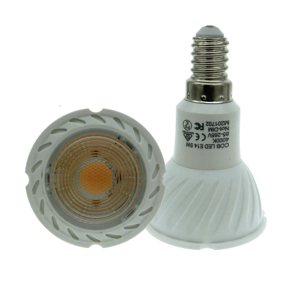 ELEDISON (2-Pack) E14 Small Edison Screw LED Spot Light 5W, Not Dimmable Light Bulb, 50W Halogen Bulb Equivalent (Warm White 2700K)