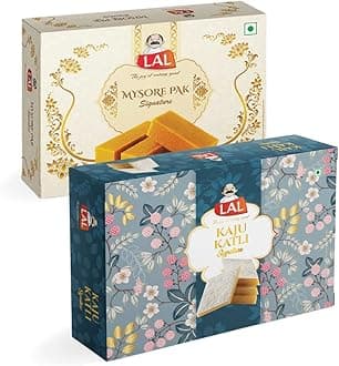 - Sweets Combo Pack of Mysore Pak Signature 400g and Kaju Katli 400g Gift Pack | Indian Sweets | Mysore Pak | | Desi Cow Ghee Sweet | Mithai Box