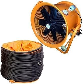 POWERSTAR ELECTRICALSPortable Axial Ventilation Commercial Fume Extractor Blower Fan comes with Free PVC Flexible Duct Hose 5m long & one year Guarantee (24" Inches Fan with Duct)