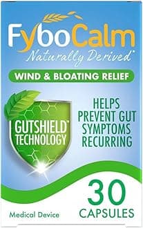 FyboCalmWind and bloating relief, 30 capsules, Naturally derived, Wind and bloating relief, long lasting relief, for IBS-related wind and bloating, Clinically proven, Gluten free