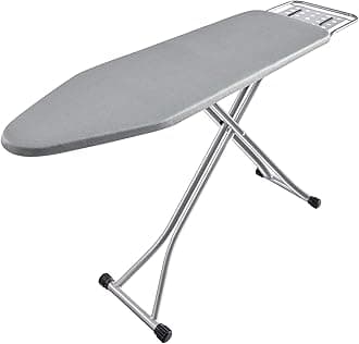 - BKTD Ironing Board, Heat Resistant Cover Iron Board with Steam Rest, Non-Slip Foldable Ironing Stand. Heavy Sturdy Metal Frame Legs Iron Stand(13 * 34 * 53 Inches) (Silver Gray)