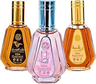 Lattafa PerfumesYara, Qaed Al Fursan & Raghba - EDP 50ML (1.7 OZ), MINI (Travel Size) Perfumes Collection, Original Iconic Fragrance, Perfumes for Men & Women (SENSATIONAL BUNDLE)