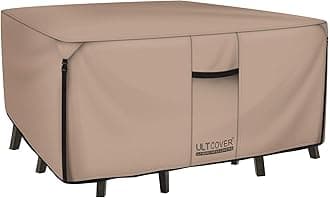 Square Patio Heavy Duty Table Cover - 600D Tough Canvas Waterproof Outdoor Dining Table and Chairs General Purpose Furniture Cover Size 74 inch