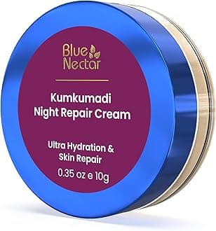Blue Nectar Kumkumadi Night Cream for Women for Glowing Skin | Brightening Night Cream for Oily, Dry & Combination Skin (16 Herbs, 10g)
