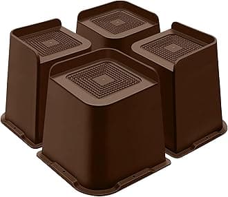Bed Risers 8 Inch Heavy Duty, Furniture Risers for Bed Desk Table Sofa Couch,Oversized Bed Lifts Risers,Support up to 5000 Lbs(4 Pack Brown)