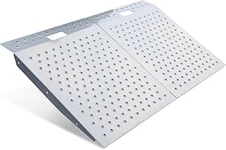 VNN 29" x 48" Shed Ramp for Riding Mower & Lawn Equipment | 1500 LB Capacity Anti-Slip Punch Plate Ramp for ATV, Motorcycles, Garages & Barns (2PC, Aluminum)