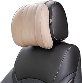 Forbell Car Headrest Pillow Soft Suede Fabric Memory Foam Car Neck Pillow Provides Comfortable Neck Support for Driving and Travel
