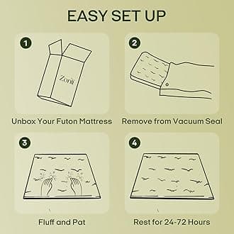 ZonLi Japanese Floor Futon Mattress Full Size 75"x 54", 100% Cotton Cover 2.5'' Thicken Tatami Mattress, Foldable Sleeping Pad, Portable Dormitory Tatami Mat, Roll Up Floor Lounger Bed for Adult