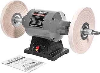 XtremepowerUS 10" Electric Benchtop Polisher Buffer Grinder Dual Pad 1.0HP Buffer Polishing Grinder Machine, 750W with 3450 RPM