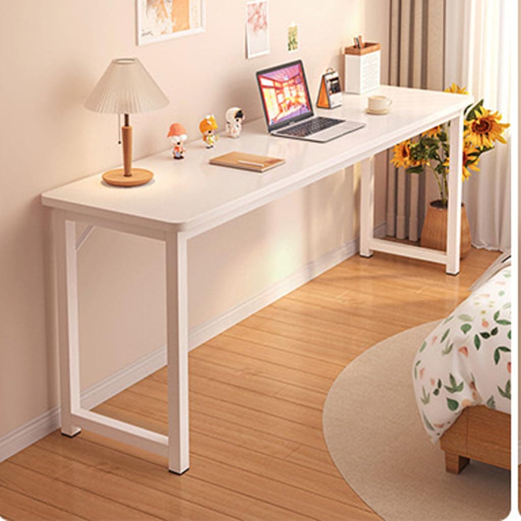LEDIN Computer Desk, Computer Laptop Table Desk Office Desk Study Writing Desk Easy Assembly, Computer Desk Modern Simple Style for Home Office (100x40x74 cm single layer), White