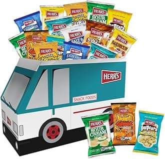 Variety Snack Truck Box, Assorted Flavors, 42-Pack - Crisp 'N Tasty, Barbecue, Sour Cream & Onion Potato Chips, Cheese Curls, Pretzels, Popcorn & More