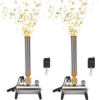 2 PCS Confetti Machine 110V 150W Confetti Salute Machine Professional Confetti Launcher Cannon Machine w/Remote Adjustable Angle Confetti Salute Machine for Concerts Stage Weddings Parties Events