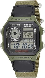 Casio Watch with Japanese Quartz Movement AE-1200WHB-3BVDF (D101) 39 mm, Green, Strap