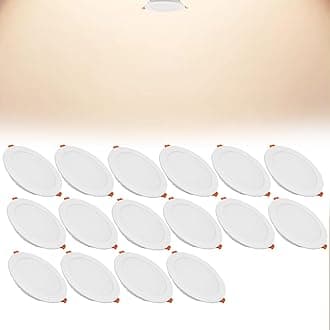 12W LED Recessed Ceiling Spotlights, 4000K Neutral White Ultra Slim Panel Light, Cut Φ110-130mm, AC110-240V Round Downlights for Living Room Office, 16 Pack