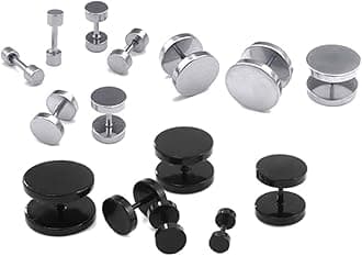 Trendy Earrings for Men Stainless Steel Circle Stud Earrings Punk Earrings for Mens Boys