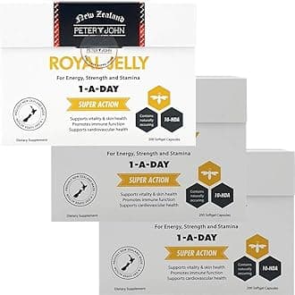 Royal Jelly 1000mg 200 Softgel Capsules 10-HDA Nutritional Supplements (3 Pack)