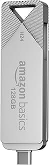 Amazon Basics 128GB USB 3.0 Flash Drive | 80+ Mbps Read Speed | Dual Interface Type-C & USB | High-Speed Data Transfer (Metal)