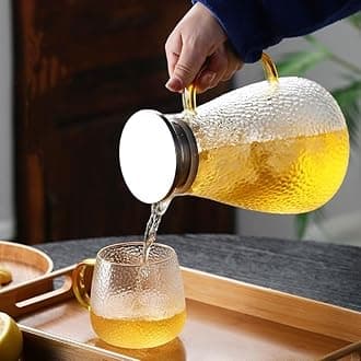 1.75L Glass Teapot with Removable Infuser, Stovetop Safe Tea Kettle, Blooming and Loose Leaf Tea Maker Set (chuiwen)