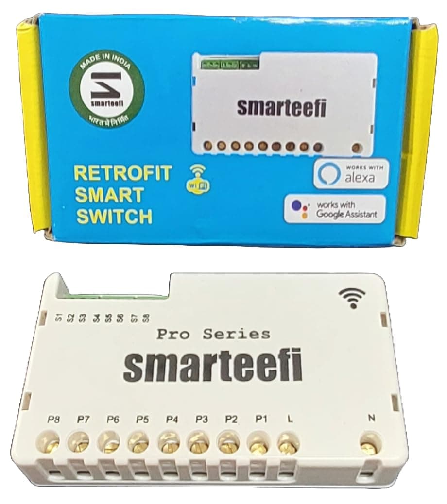 smarteefiWiFi 8 Node Smart Switch (PRO-SERIES), Retrofit Smart Switch, Works with existing switches, No hub required, Compatible with Alexa and Google Home (PRO-SERIES) 230 Volts, 2_way, toggle
