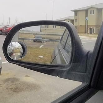 Ampper 2" Round Blind Spot Mirrors, Adjustabe HD Glass Convex Wide Angle Rear View Car SUV Universal Fit Stick-On Lens, Pack of 4