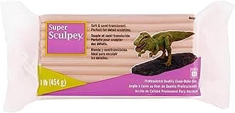 Super Sculpey: Polymer Clay: Beige - 1 lb Pack - Soft Oven Bake Clay, Non-Toxic, Created for Advanced Sculptors-Artists-Model Makers-Movie Studios