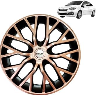 Prigan Wheel Cover for Linea Emotion Copper Black Wheel Cover 16" for Linea Emotion (Set of 4 Pcs) (Press Fitting) Model Name- Phantom Copper Black 16