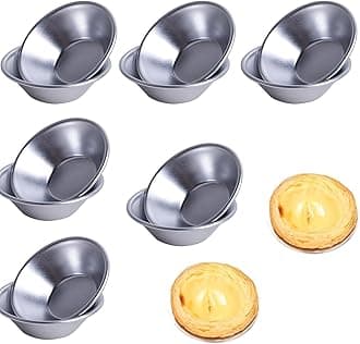 12 Pieces of Aluminum Egg Tart molds, Pudding Moulds Cupcake Cups, Mini Baking Cups Tool, Muffin tin ramekins for air Fryer, Pudding Mould DIY Tools, Yorkshire Pudding tin