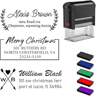 Custom Address Stamps Personalized Return Stamp, Customized Self Refill Inking Business Stamper Rubber, Rectangular