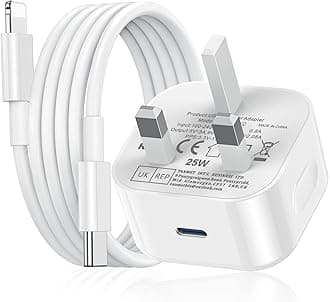 iPhone Charger Apple Lightning Charger i Phonefast Fast Charging Cable and Plug UK 25W Charge for iPhone 14/14 Plus/14 Pro/14 Pro Max/13/13 Pro/12 Pro/SE/11 Pro,3FT/1M Rapid USB C to PD Lead and Plug