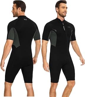 Seaskin Shorty Wetsuits for Mens Womens 2mm Front Zip Diving Suits