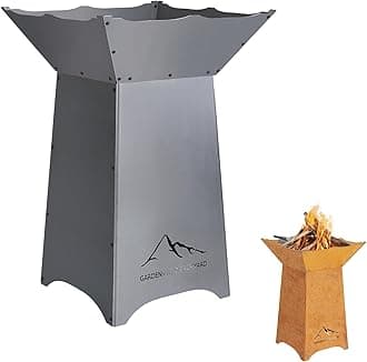 Aoodor 24" Rustic Corten Steel Fire Pit with 27" Stand, Rust Patina Finish, Detachable Wood-Burning Fire Bowl for Outdoor, Patio Decor