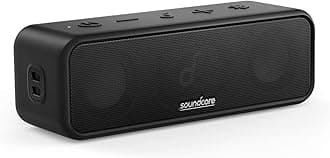 3 by Anker Soundcore, Bluetooth Speaker with Stereo Sound, Pure Titanium Diaphragm Drivers, PartyCast Technology, BassUp, 24H Playtime, IPX7 Waterproof, App, Custom EQ, Home, Outdoor, Beach
