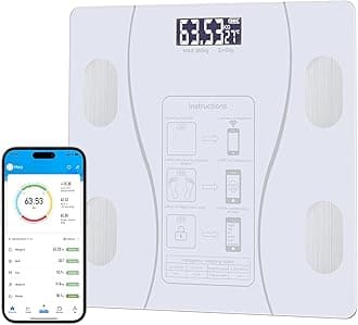 Intelligent Body Fat Scale, a Simple and Practical Digital Scale That can be Connected to a Mobile Digital Bathroom Scale to Display BMI, Body Fat, Muscle Mass, and Durable Weight Scale (White)