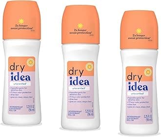 Dry IdeaAnti-Perspirant Deodorant Roll-On Unscented, 3.25 Fl Oz (Pack of 3)