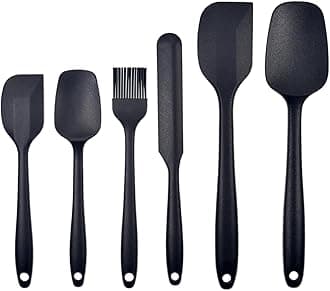 Silicone Spatula Set - 6 Piece Non-Stick Rubber Spatula Set, Heat-Resistant Spatula Kitchen Utensils Set for Cooking, Baking and Mixing