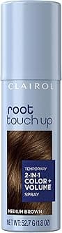 Clairol Root Touch-Up Color + Volume 2-in-1 Temporary Hair Coloring Spray, Medium Brown Hair Color, Pack of 1 - Packaging May Vary