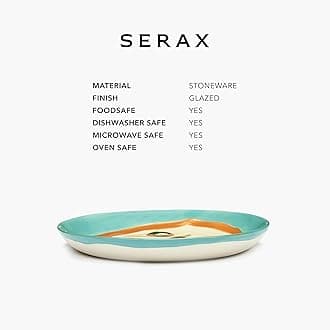 Serax Ottolenghi Breakfast Plates, Ottolenghi 4 Dessert Plates, Assorted Color Stoneware Dinnerware Set, Luxury Tableware for Home Dinner Party Kitchen Sets